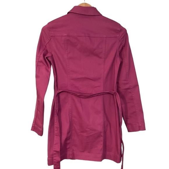 Susan Graver QVC Petite Stretch Denim Long Belted Jacket size XXS - Picture 7 of 8